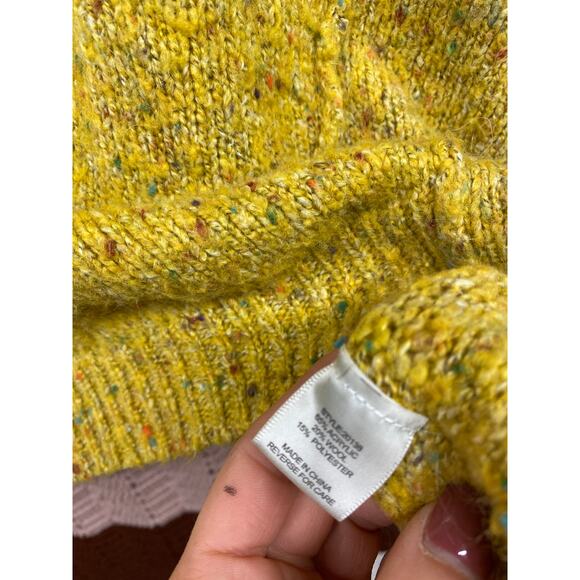 Camilla Tree Women's Oversized Handkerchief Sweater Yellow Speckled Confetti - Picture 8 of 9
